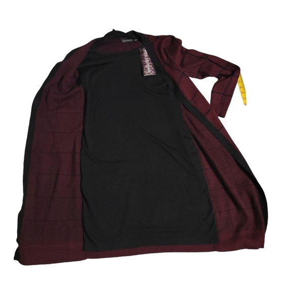 Nina Leonard women's  Dress/Cardigan  in Deep Wine/Black Medium  NWT - Picture 4 of 12
